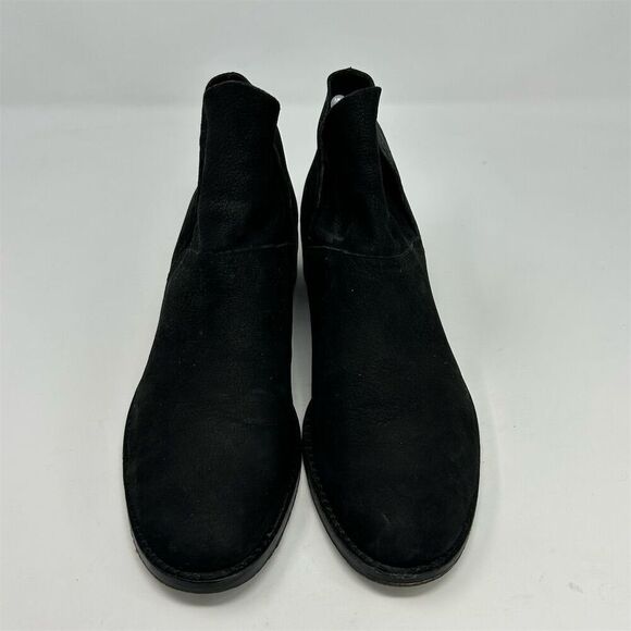 Eileen Fisher Women's Black Leaf Suede Pull On Booties Size 9.5 Classic Fall - Picture 4 of 12